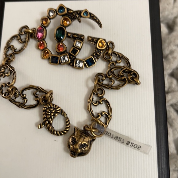 Gucci GG Multi Color Crystal Embellished Marmont Bracelet - Picture 3 of 10